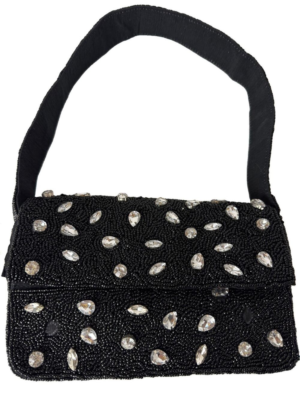 On 34th Black Beaded Rhinestone Embellished Evening Bag Shoulder Purse Macy’s